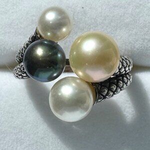 Sterling Silver and 4 Pearl Ring size 7